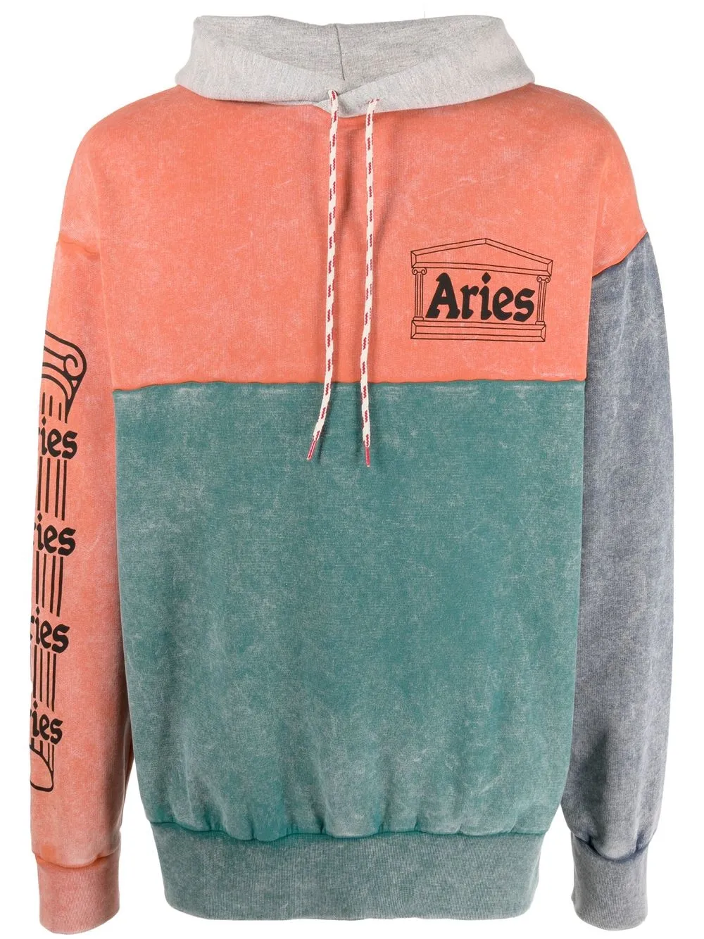 

Aries hoodie con logo y diseño color block - Verde