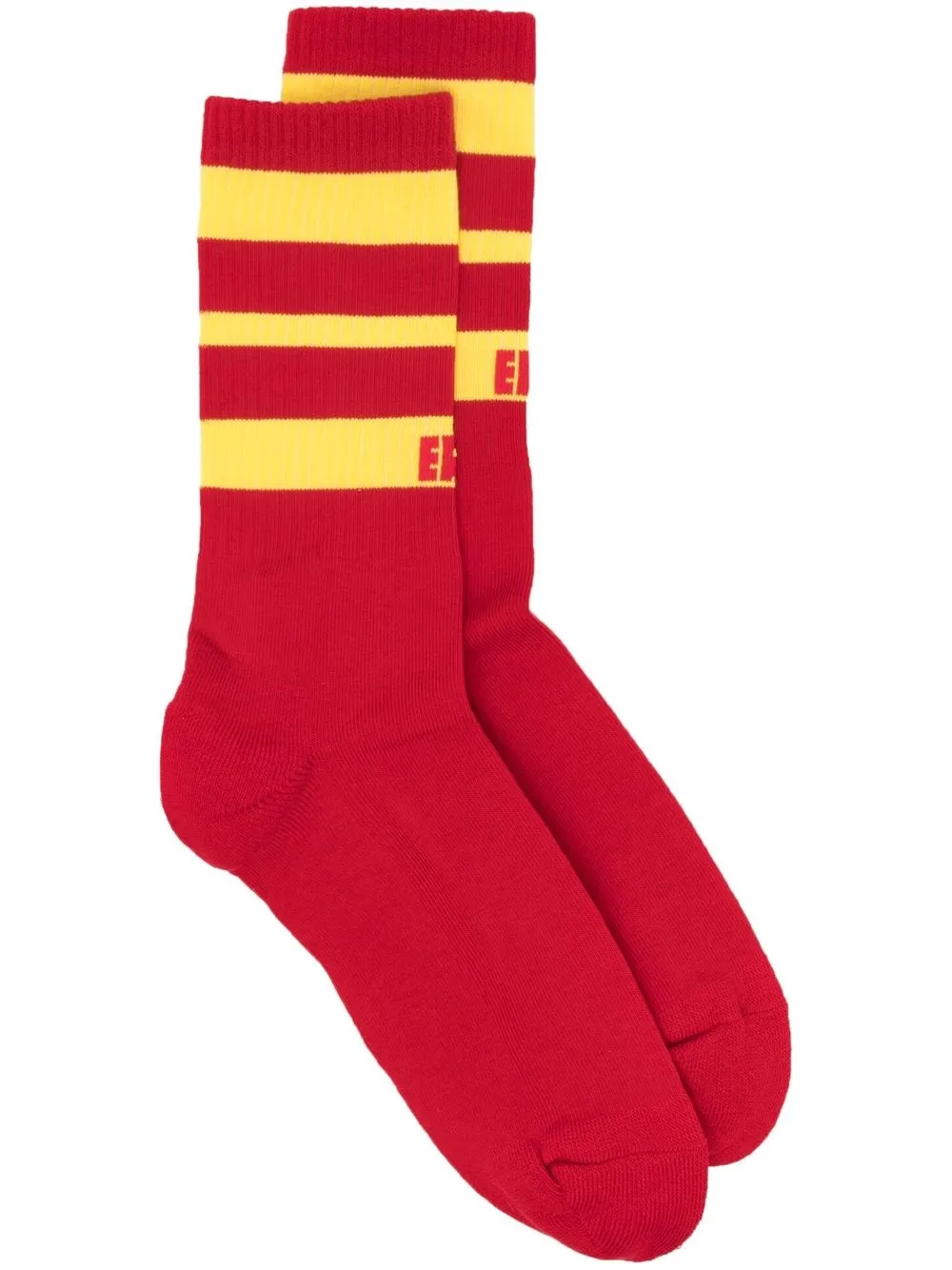 

ERL calcetines con rayas y diseño de dos tonos - Rojo