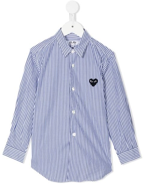 Comme Des Garçons Play Kids camisa con rayas estampadas 