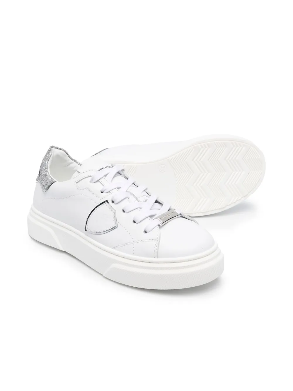 

Philippe Model Kids logo-plaque lace-up sneakers - White