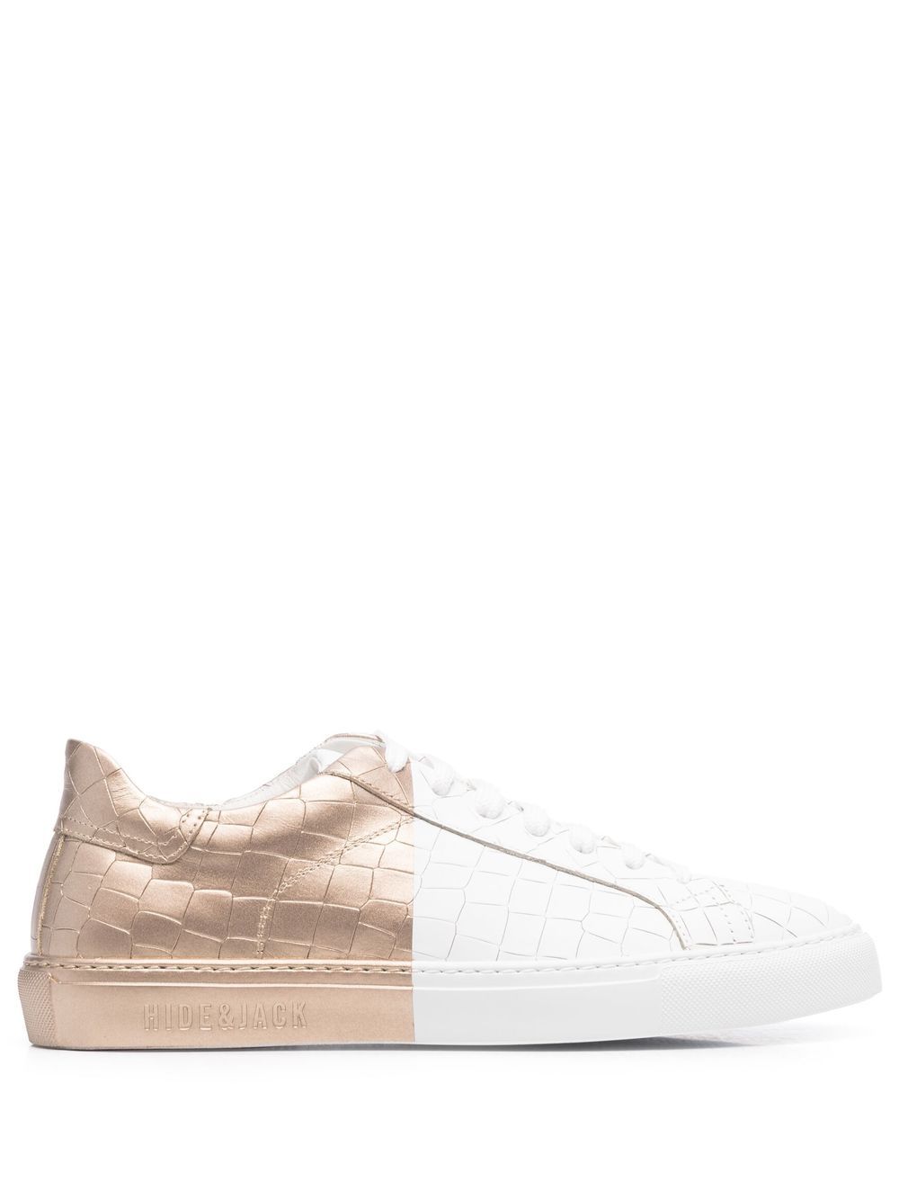 Hide & Jack Metallic-finish Low Top Trainers In Neutrals