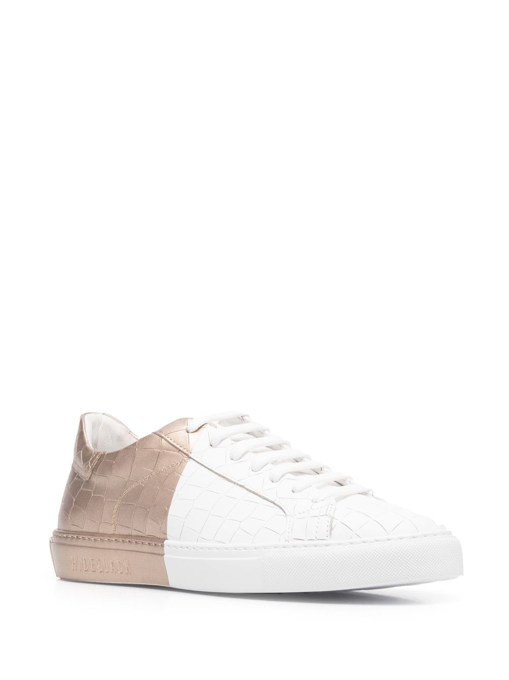 Shop Hide & Jack Metallic-finish Low Top Sneakers In Neutrals