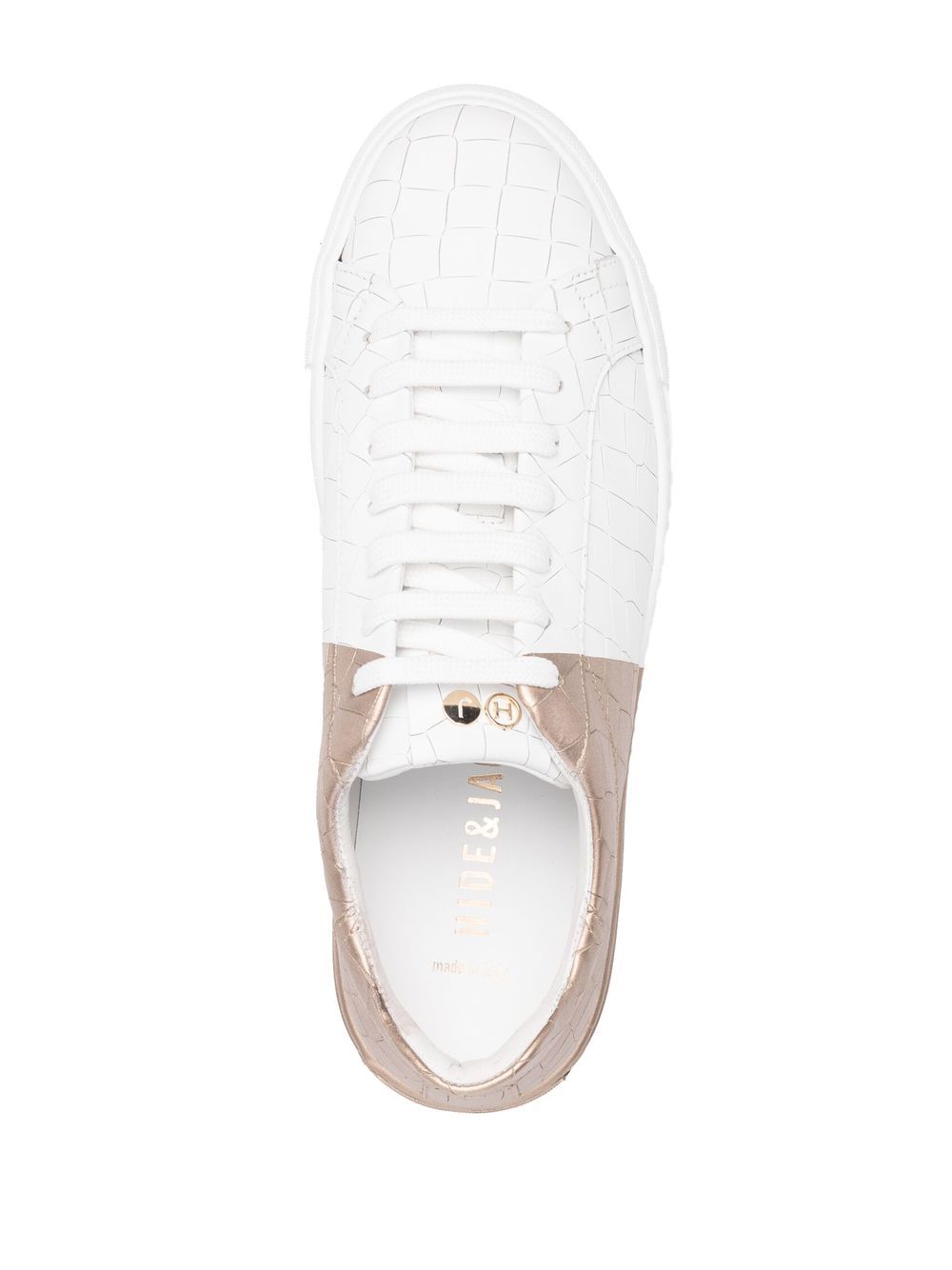 Shop Hide & Jack Metallic-finish Low Top Sneakers In Neutrals