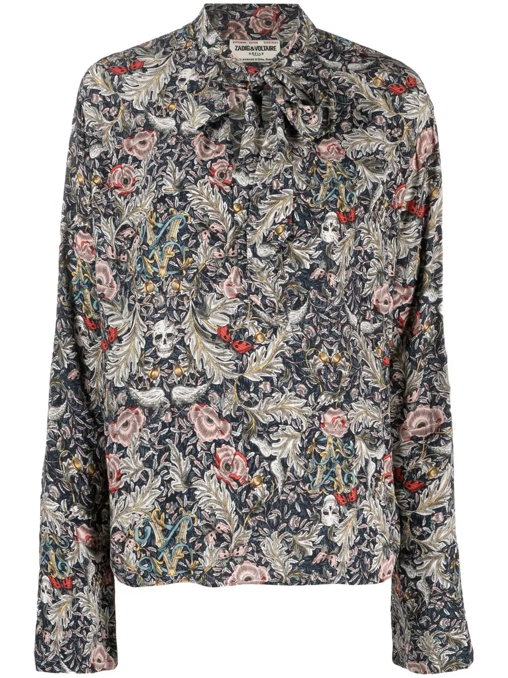 

Zadig&Voltaire camisa manga larga con estampado floral - Azul