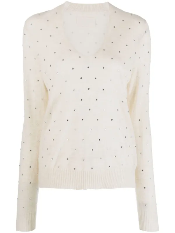 Zadig\u0026Voltaire Crystal-Embellished Cashmere Jumper - Neutrals