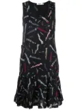 Moschino Pre-Owned 2000s graphic-print flared dress - Black
