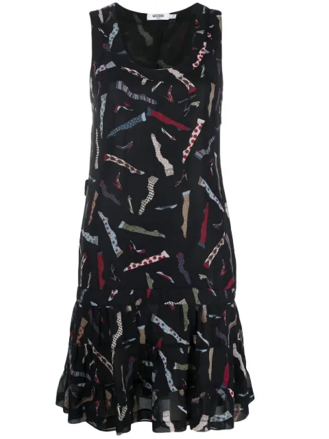 Moschino Pre-Owned vestido acampanado con estampado gráfico 2000