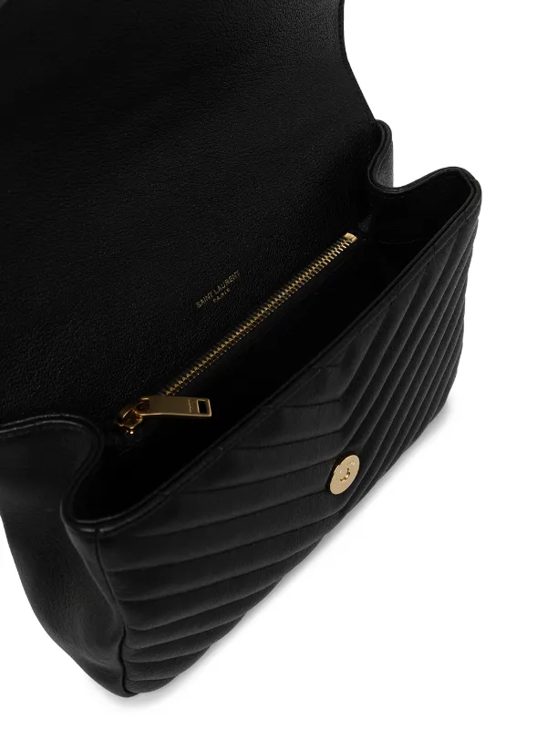 Saint laurent black college medium leather shoulder discount bag