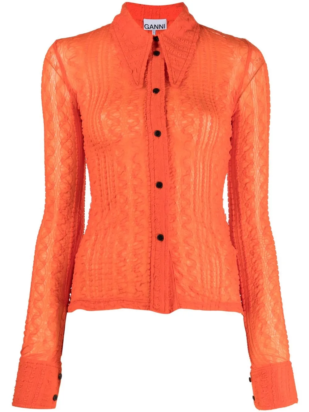 Image 1 of GANNI jersey-lace shirt