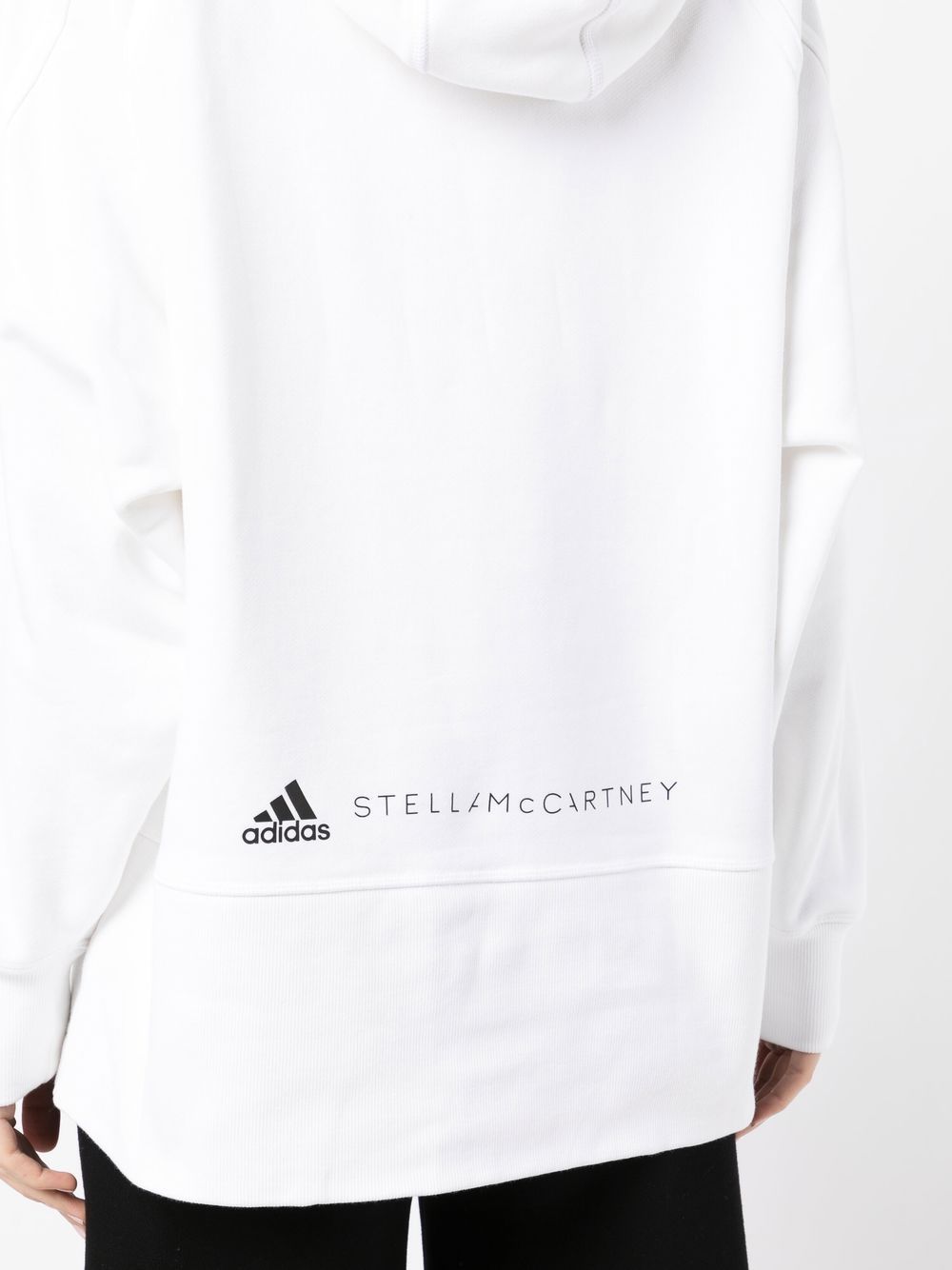 Shop Adidas By Stella Mccartney Logo-print Organic-cotton Hoodie In White