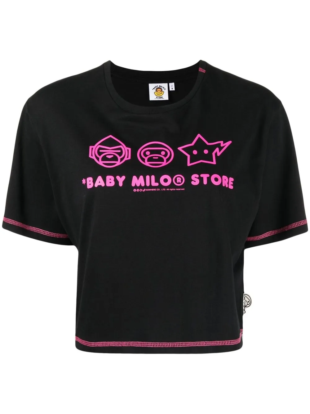 *BABY MILO® STORE BY *A BATHING APE® t-shirt crop à logo imprimé - Noir Top Merken Winkel