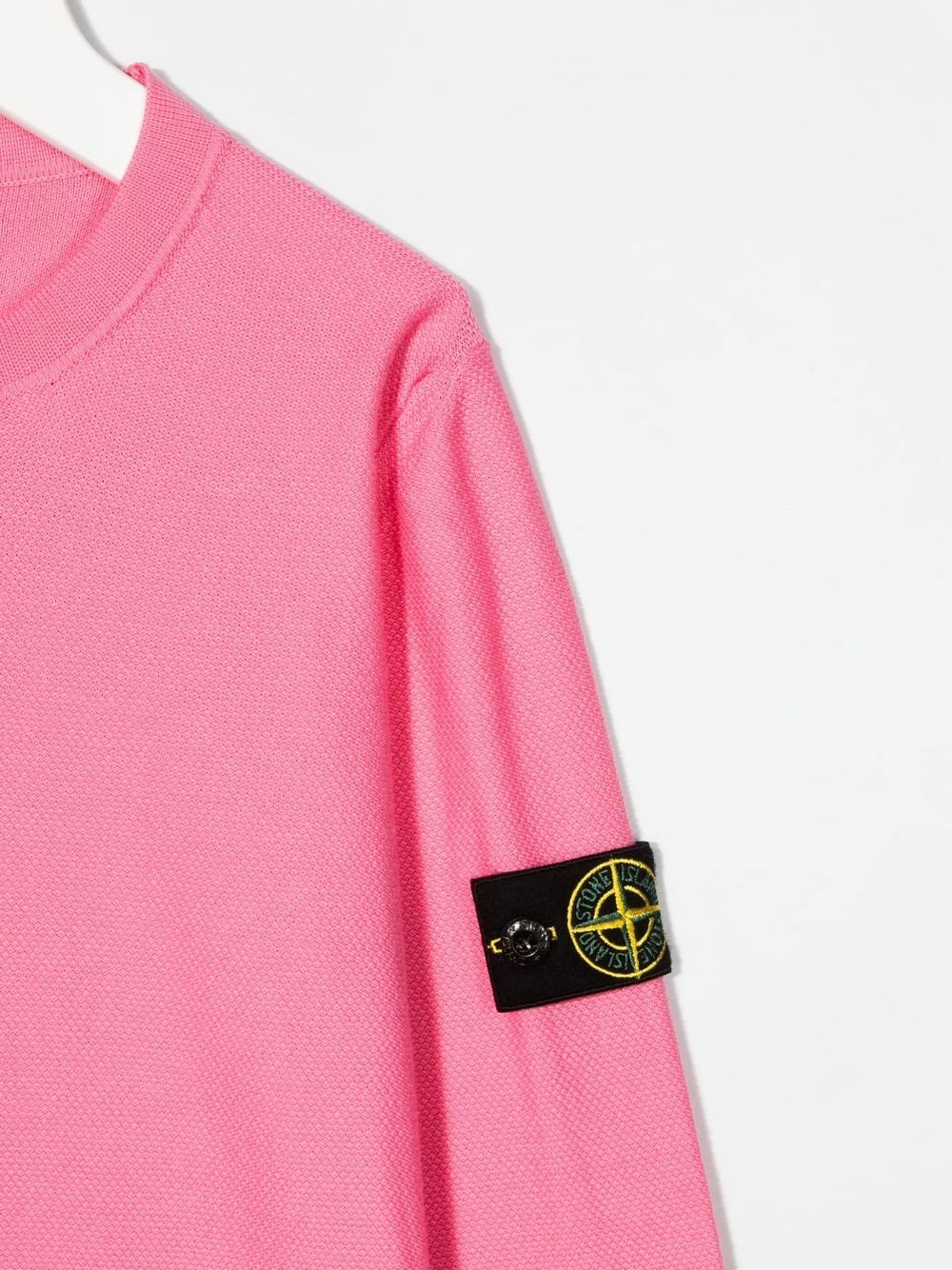 Shop Stone Island Junior Logo Patch Jumper In Pink