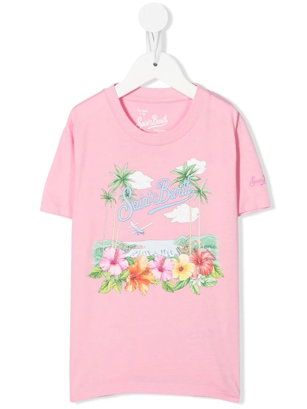 

MC2 Saint Barth Kids playera con cuello redondo y estampado floral - Rosado