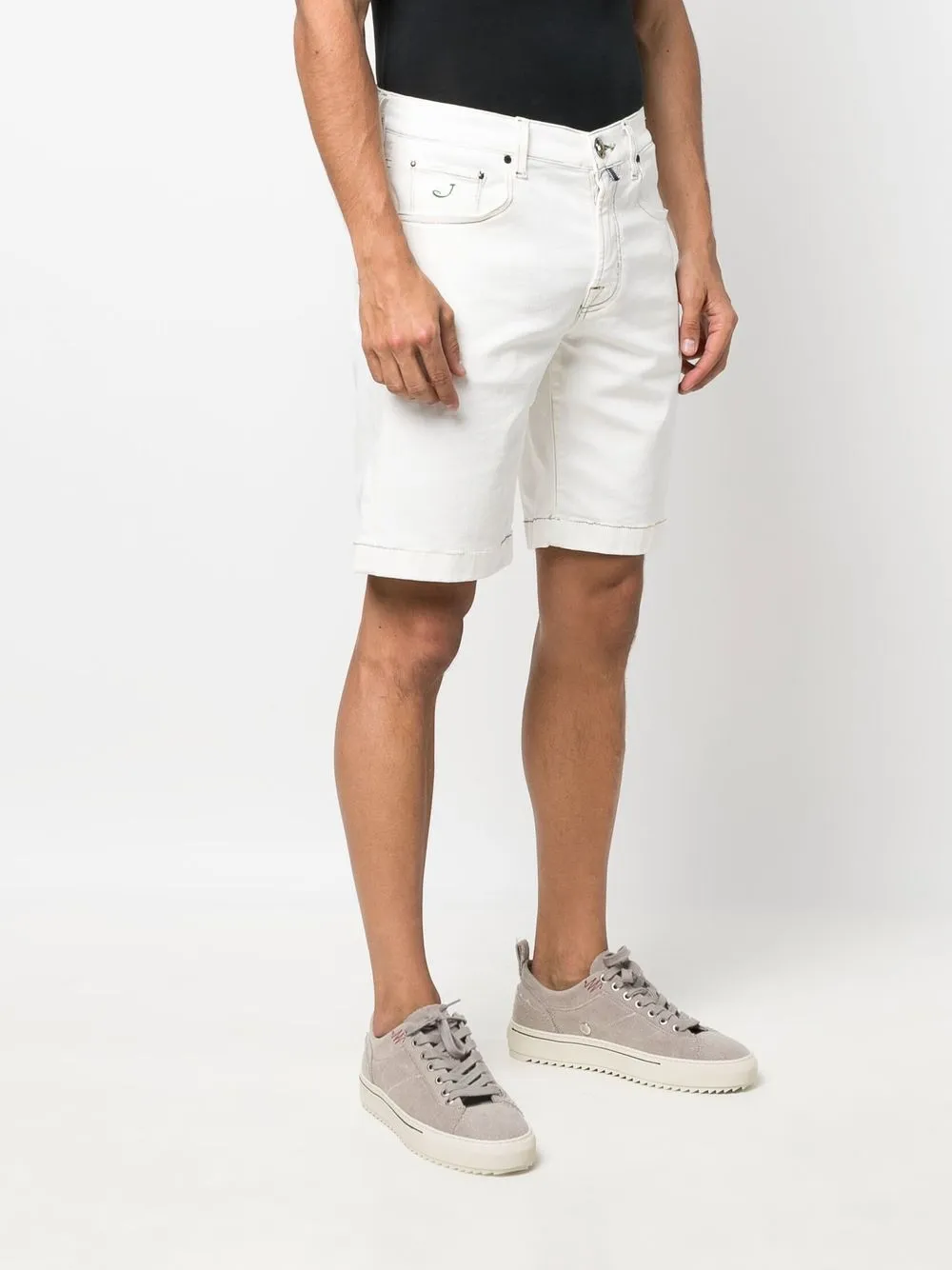 Contrasting-Stitch Detail Shorts