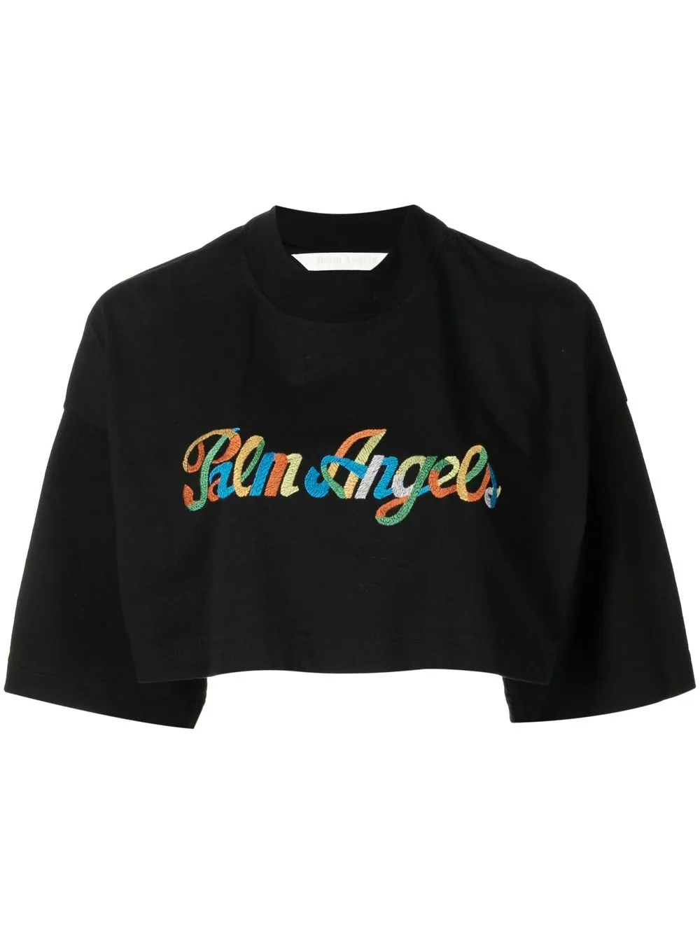 

Palm Angels logo-print cropped T-shirt - Black