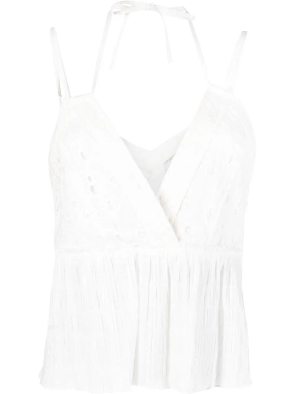 Iro Mireya Halterneck Peplum Top In White