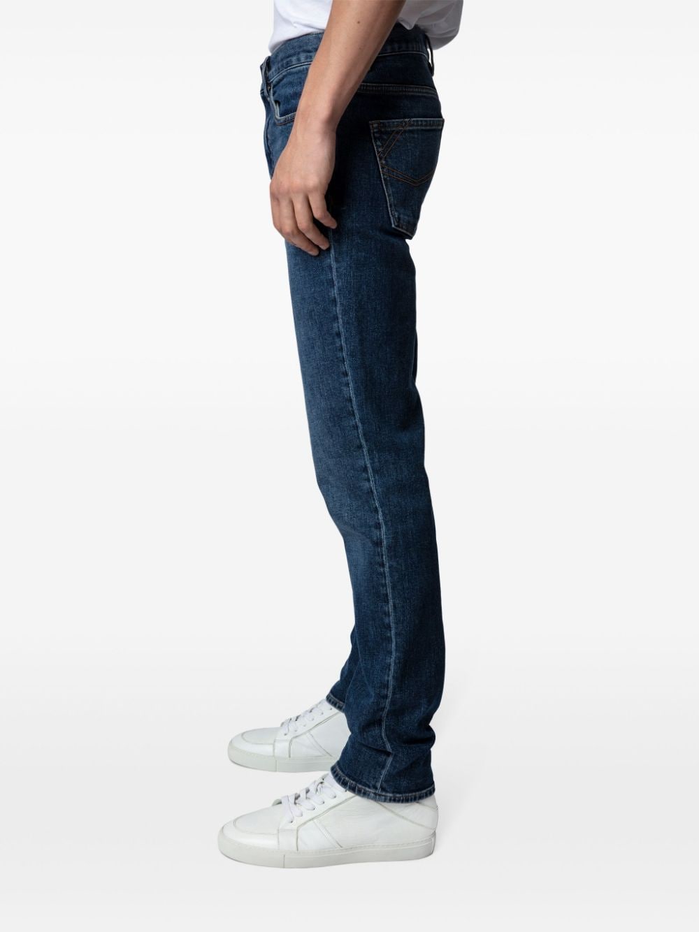 Shop Zadig & Voltaire Mid-rise Slim-cut Jeans In Blue