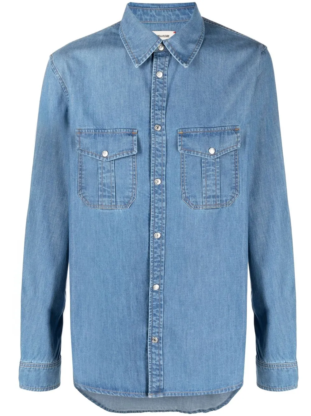 

Zadig&Voltaire camisa de mezclilla con eslogan estampado - Azul