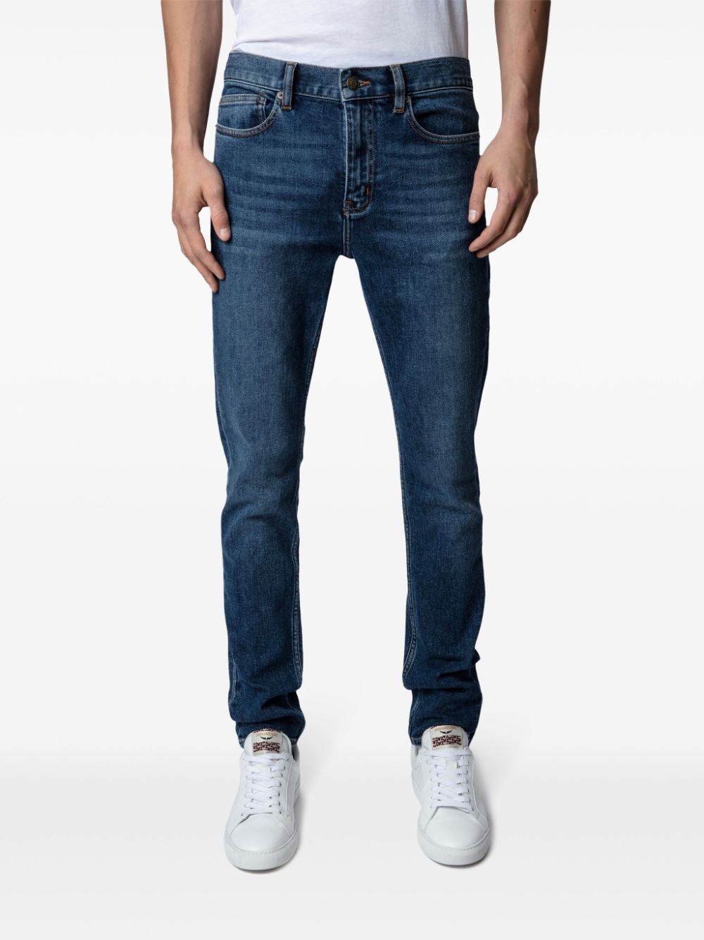 Shop Zadig & Voltaire Mid-rise Slim-cut Jeans In Blue