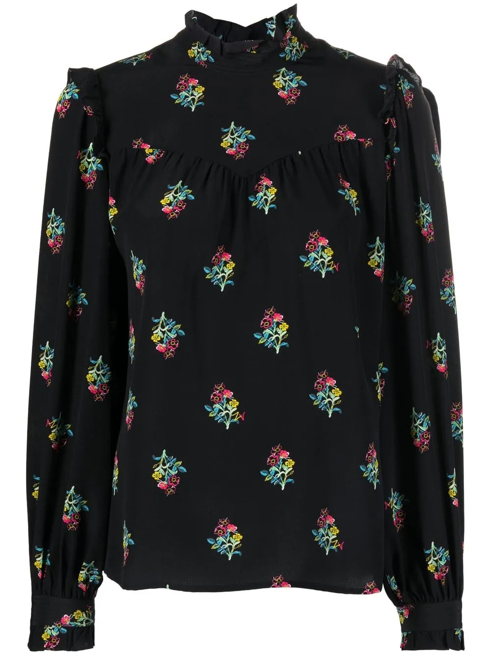 

Zadig&Voltaire Tia Polka flower-motif blouse - Black