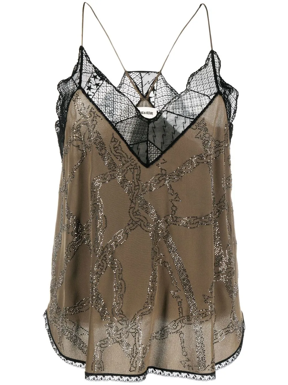 

Zadig&Voltaire top de seda con encaje - Verde