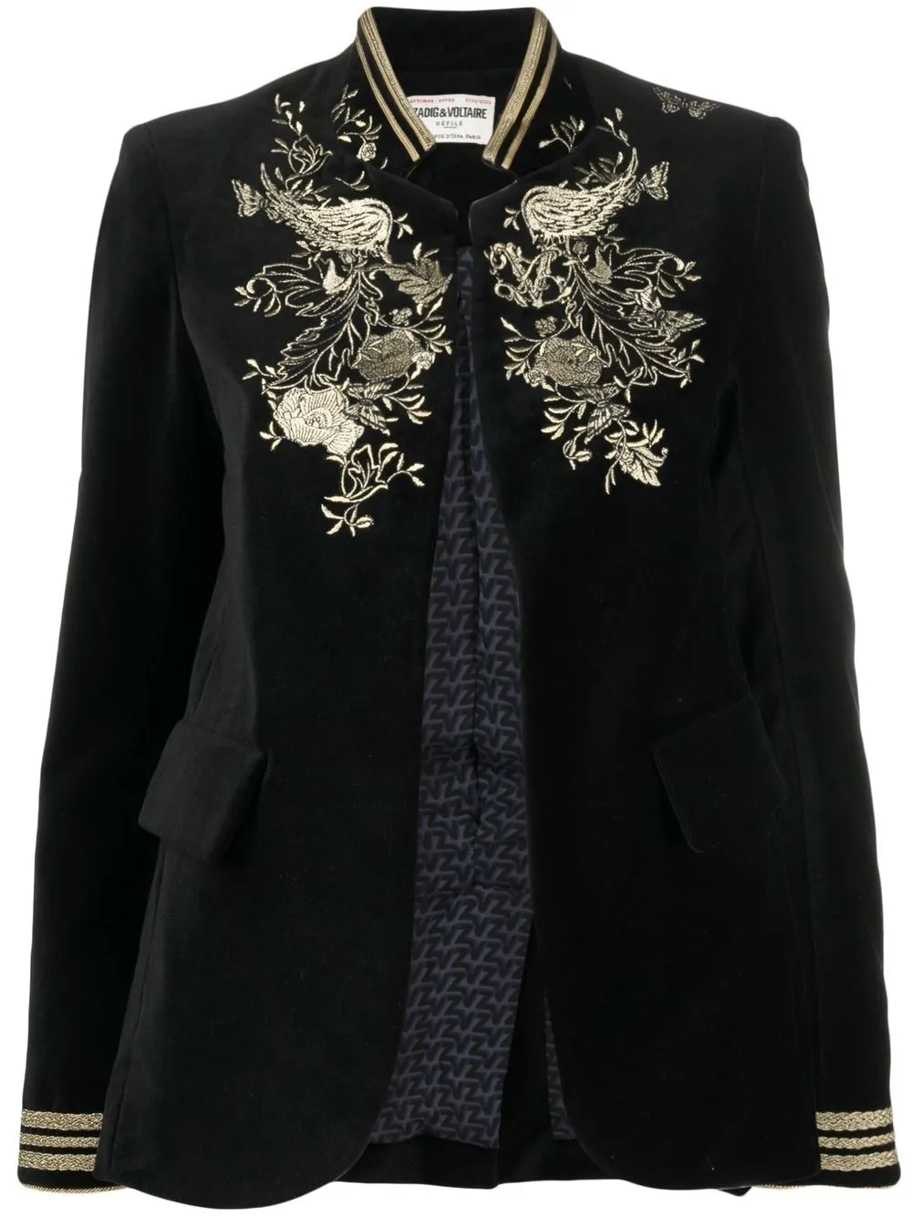 

Zadig&Voltaire embroidered-design single-breasted jacket - Black