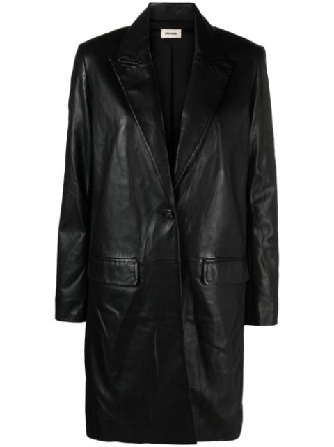 Zadig&Voltaire polished-finish single-breasted coat