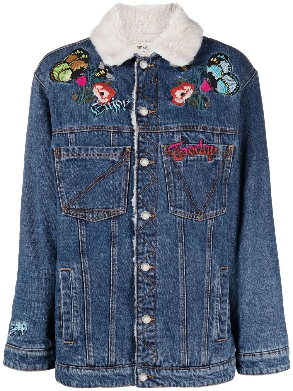 

Zadig&Voltaire embroidered denim jacket - Blue