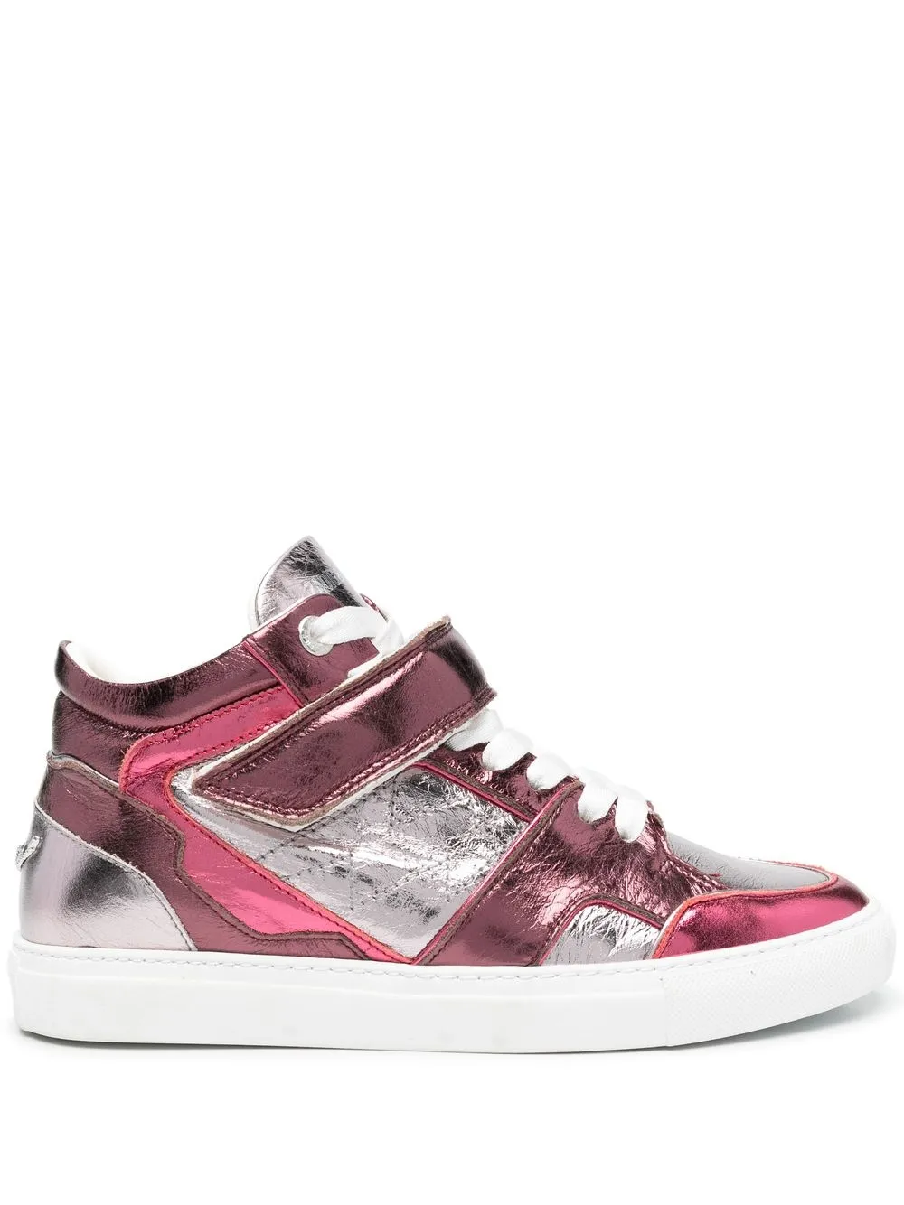 

Zadig&Voltaire tenis Mid Flash con agujetas - Rosado