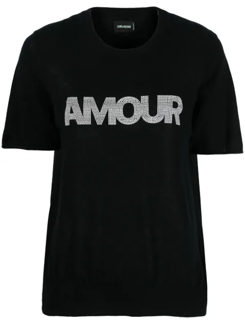 Zadig&Voltaire logo-print cashmere top