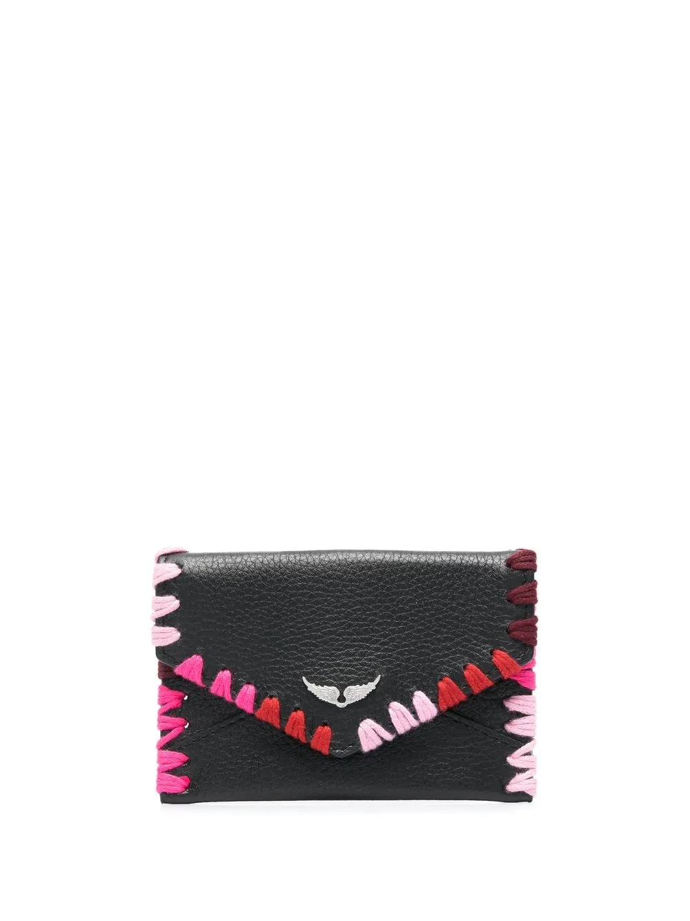 

Zadig&Voltaire Secret embroidered leather purse - Black