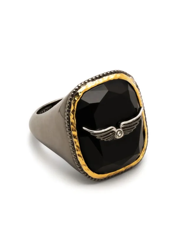 Zadig&Voltaire Rock Square Signet Ring Silver FARFETCH IN