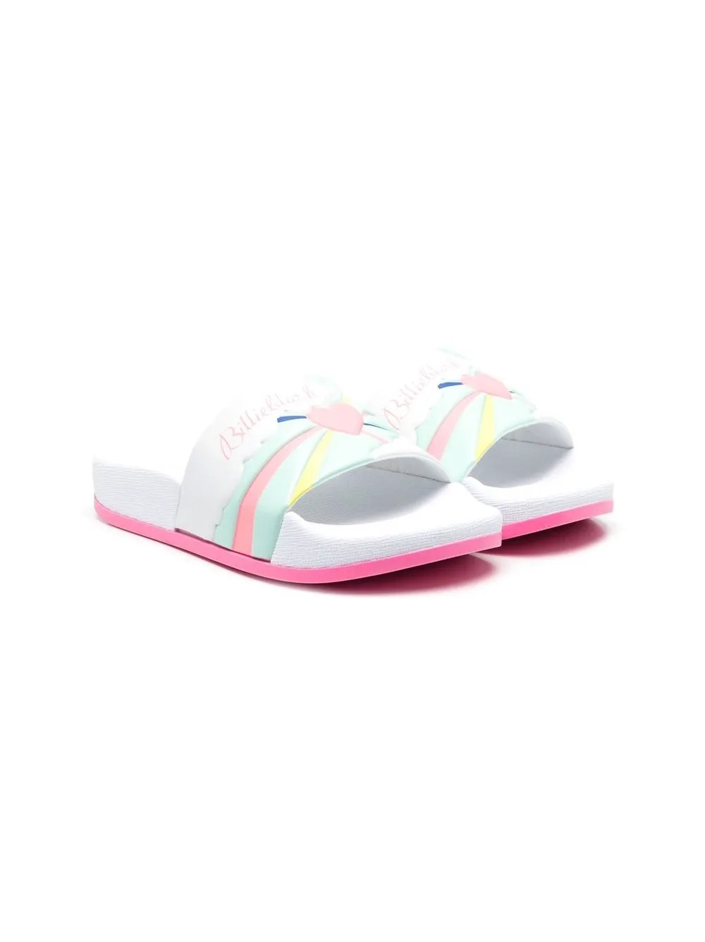 

Billieblush logo-print detail pool slides - White