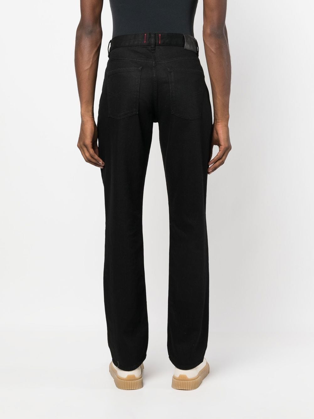 Shop Zadig & Voltaire Logo-patch Straight-leg Jeans In Black