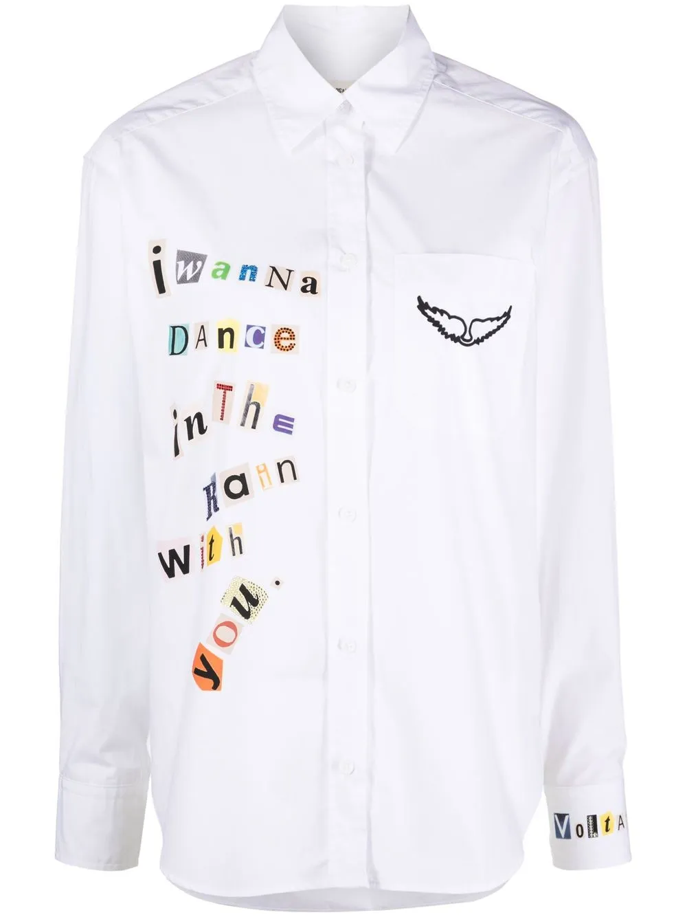 

Zadig&Voltaire camisa de popelina con estampado patchwork - Blanco