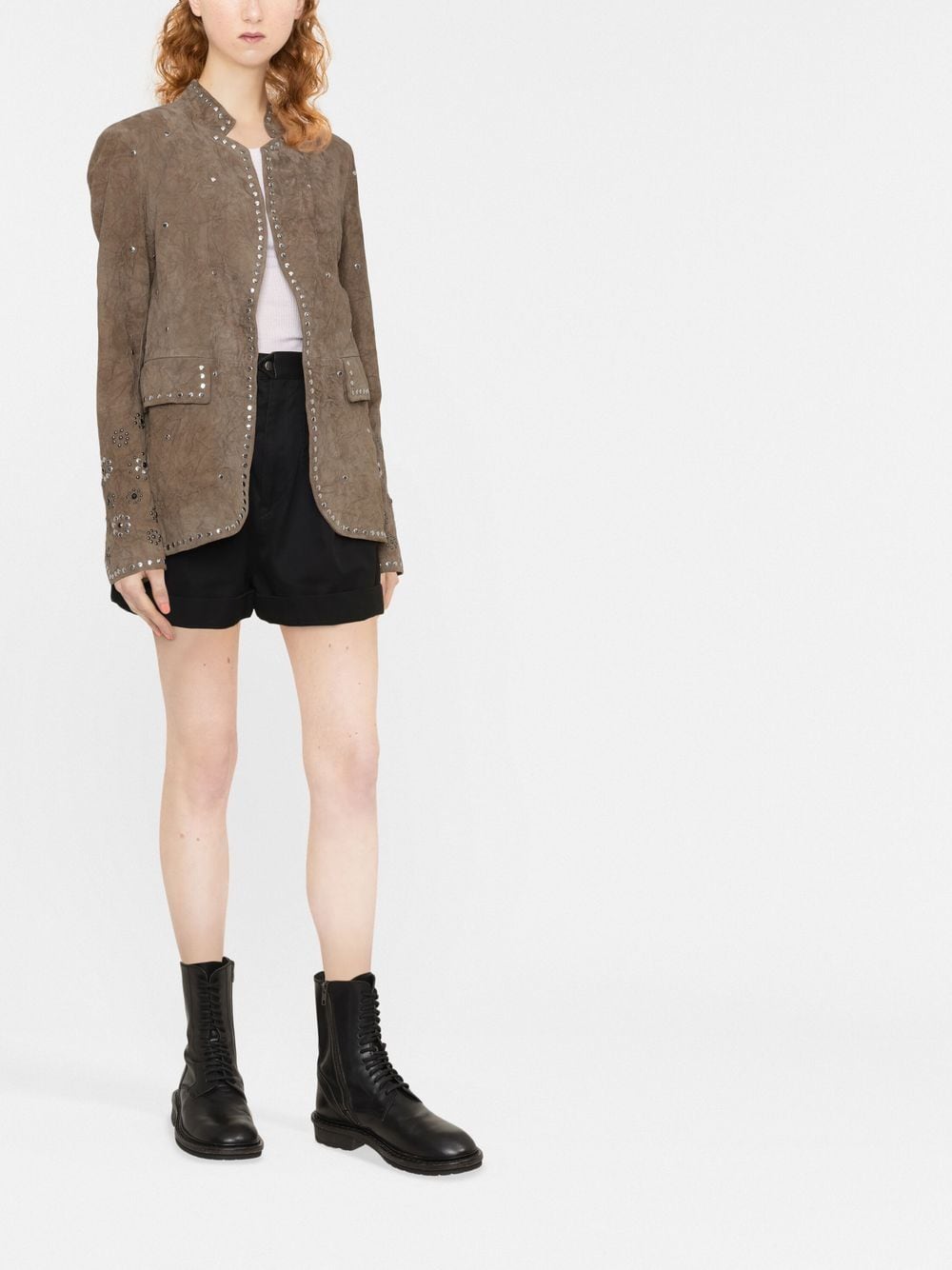 Zadig&Voltaire stud-embellished Suede Jacket - Farfetch