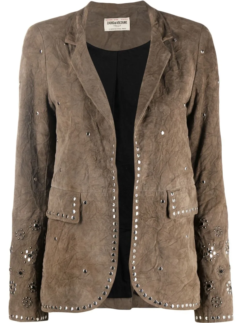 

Zadig&Voltaire stud-embellished suede jacket - Grey