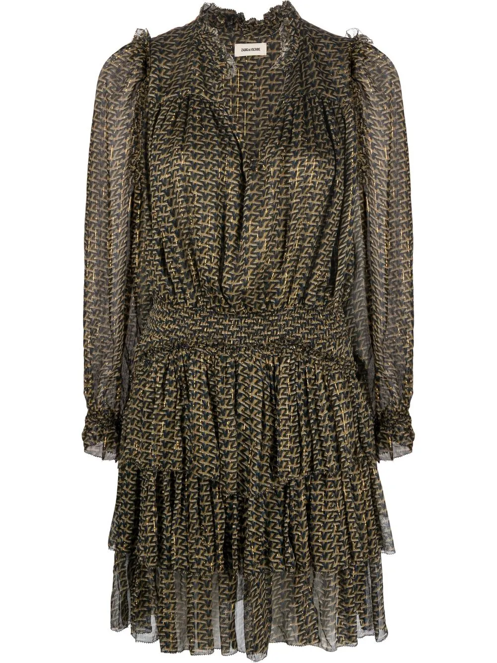 

Zadig&Voltaire monogram-print mini dress - Brown