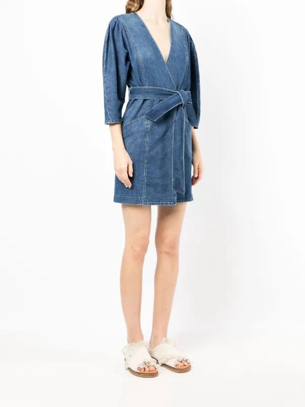 DONDUP Ruched Denim Mini Dress - Farfetch