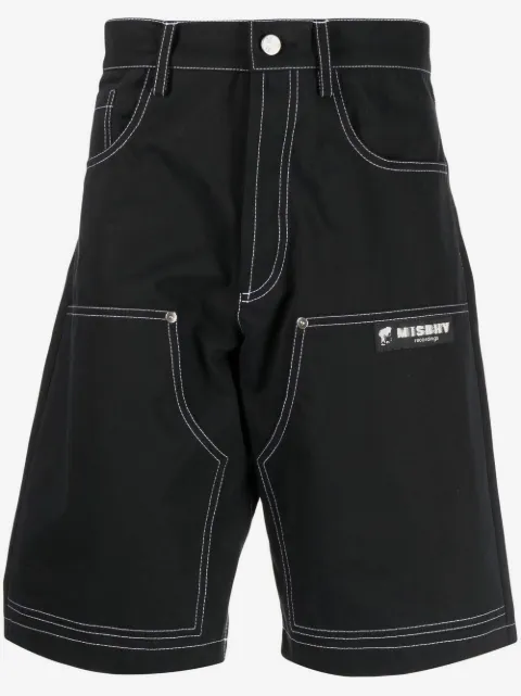 MISBHV  contrast-stitched straight-leg shorts