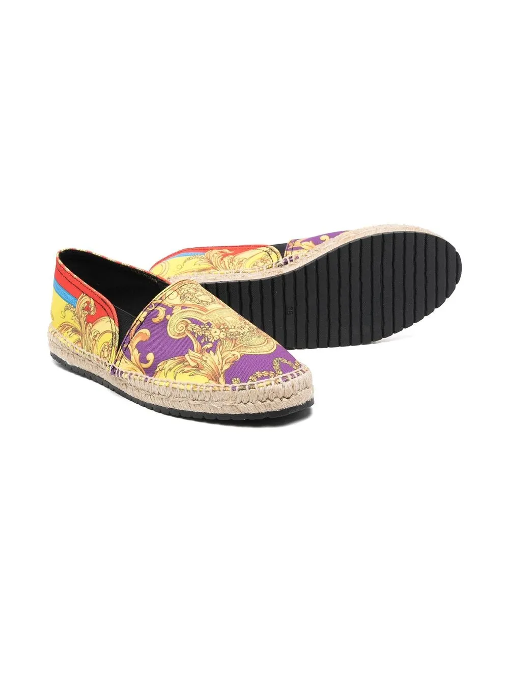 Versace Kids Barocco Goddess espadrilles Paars