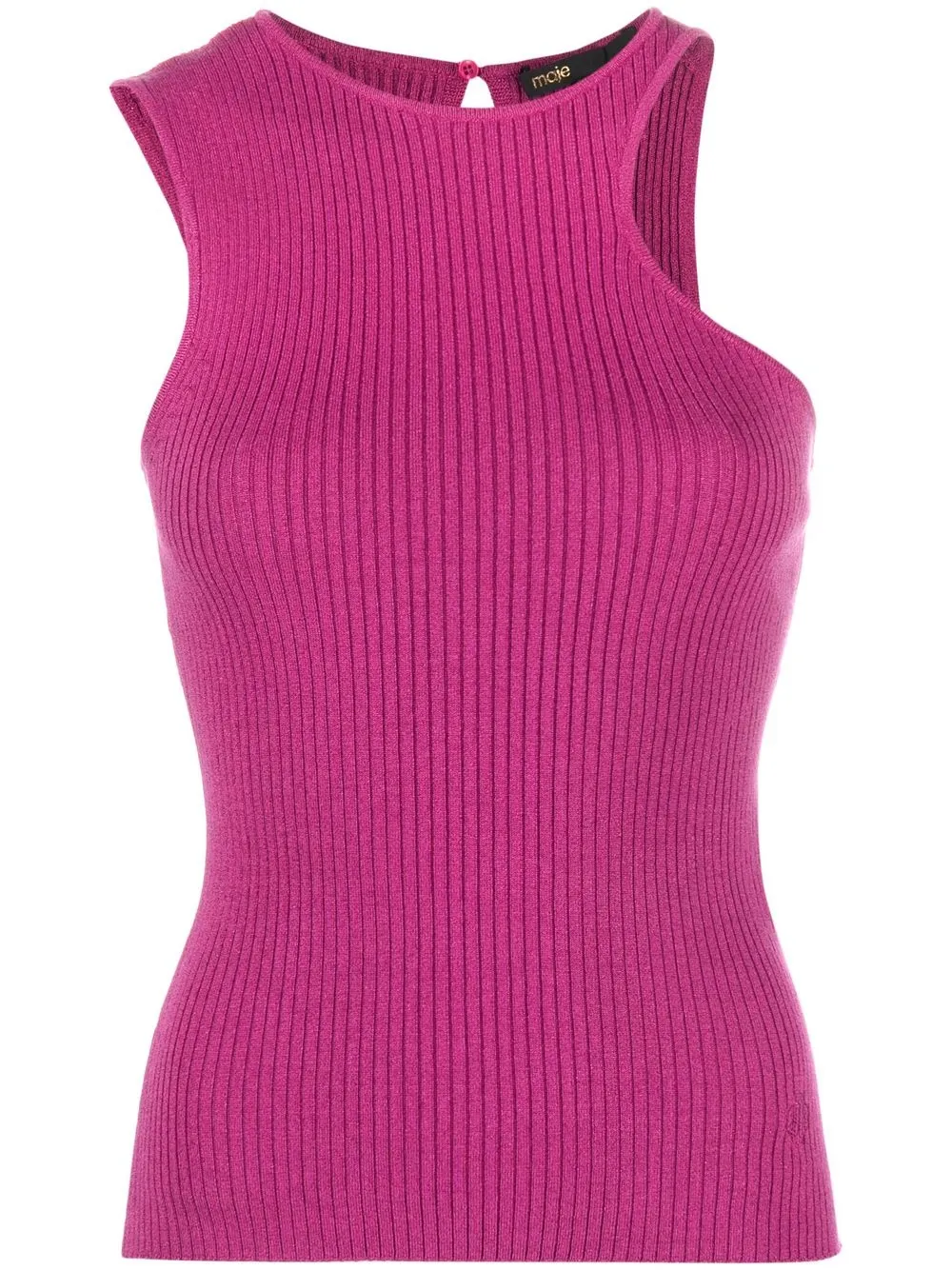 

Maje asymmetric ribbed-knit top - Pink
