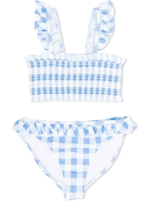 Ralph Lauren Kids طقم بكيني بطبعة كاروهات جينغهام