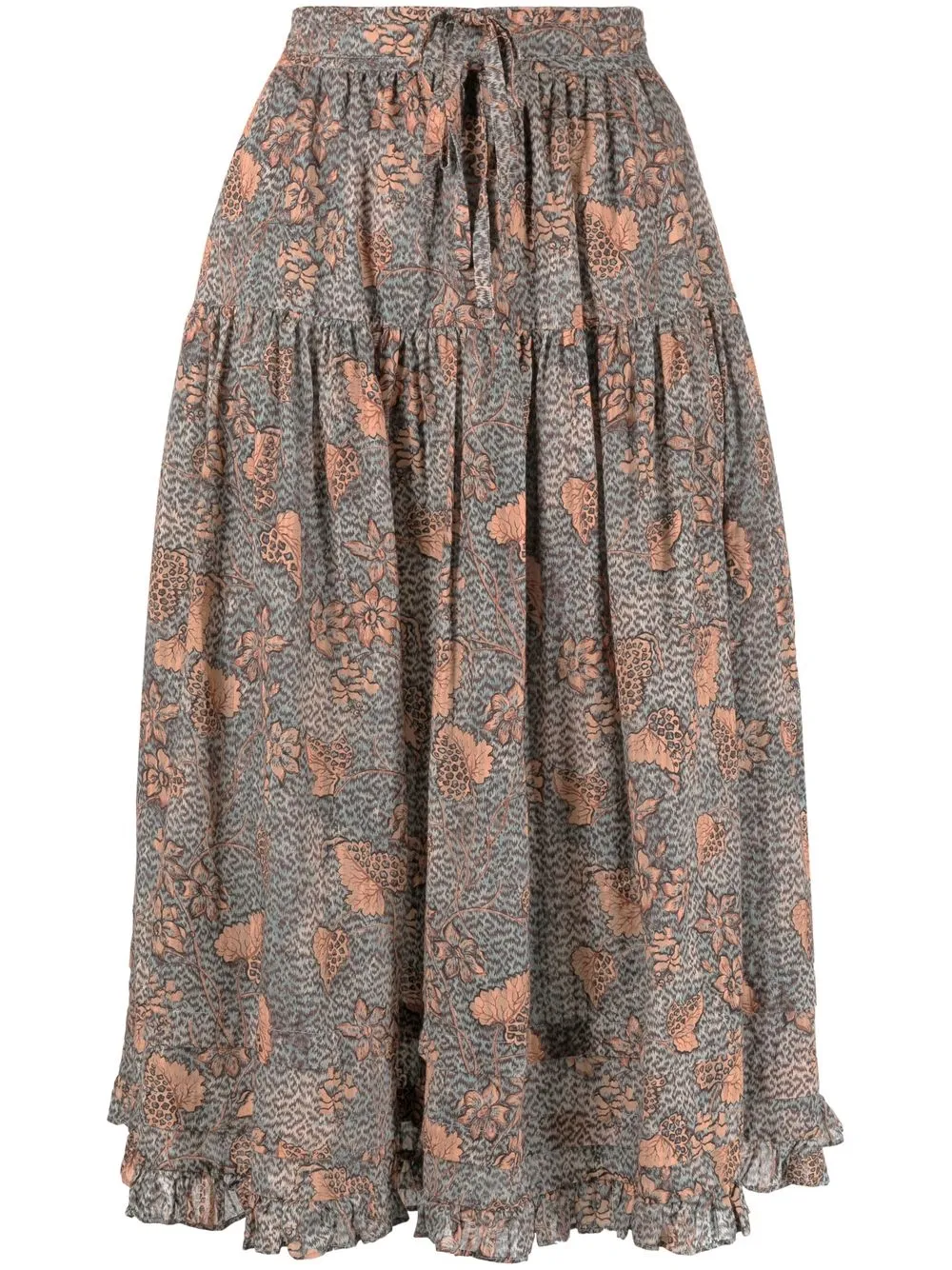 

Ulla Johnson falda midi con estampado floral - Azul