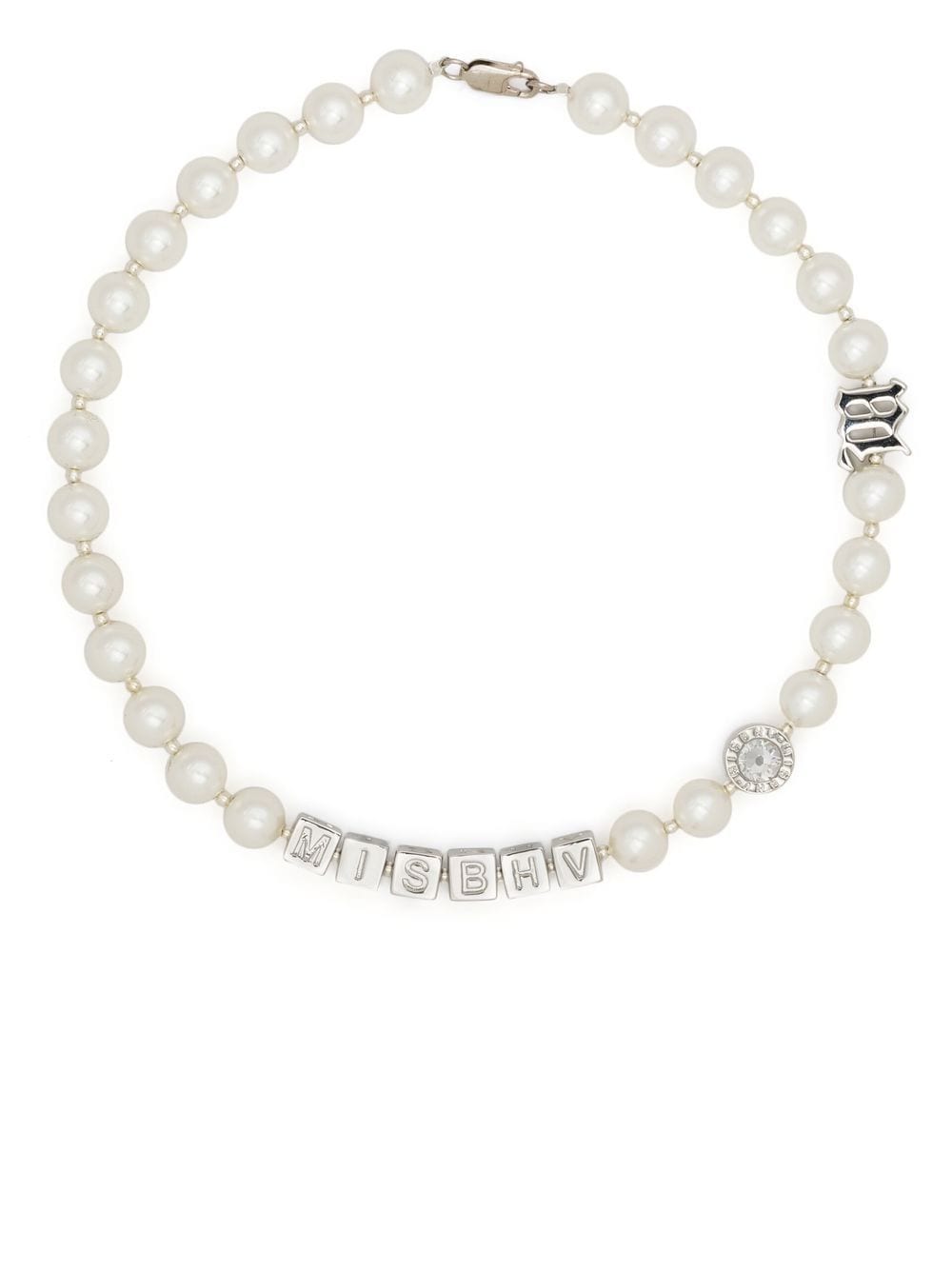 Misbhv White & Silver Ny Beaded Necklace In Weiss | ModeSens