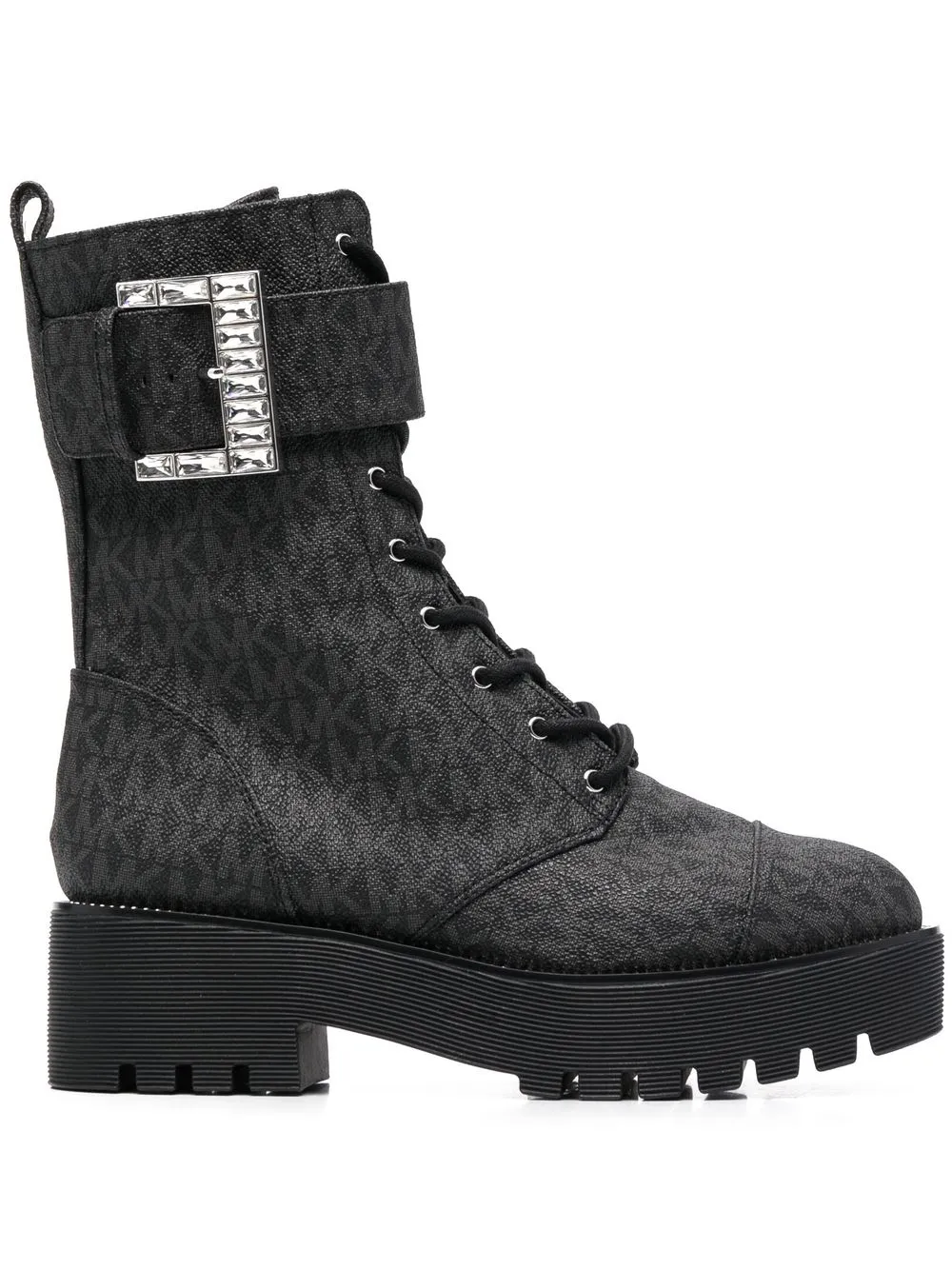 

Michael Michael Kors botas con monograma y agujetas - Negro