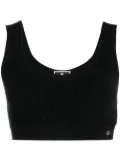 Elisabetta Franchi ribbed-knit crop top - Black