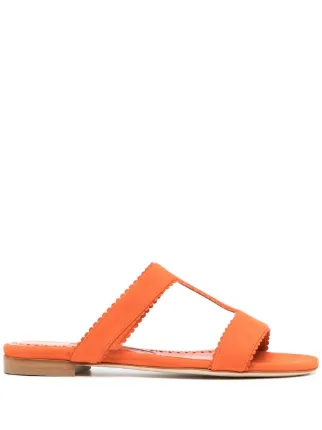 Scalloped hot sale suede sandals