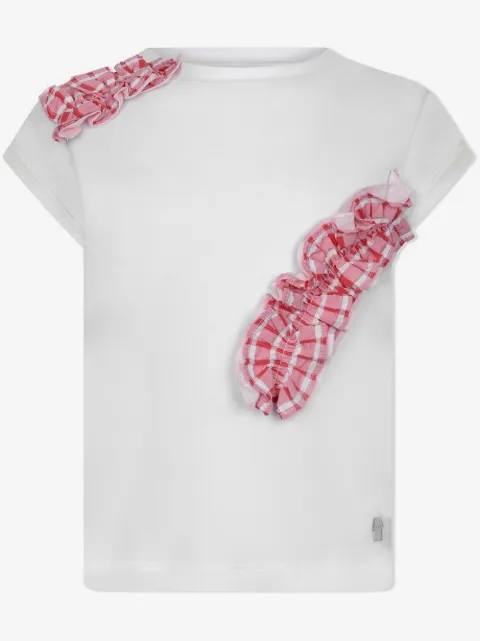 Simonetta check-print ruffle T-shirt