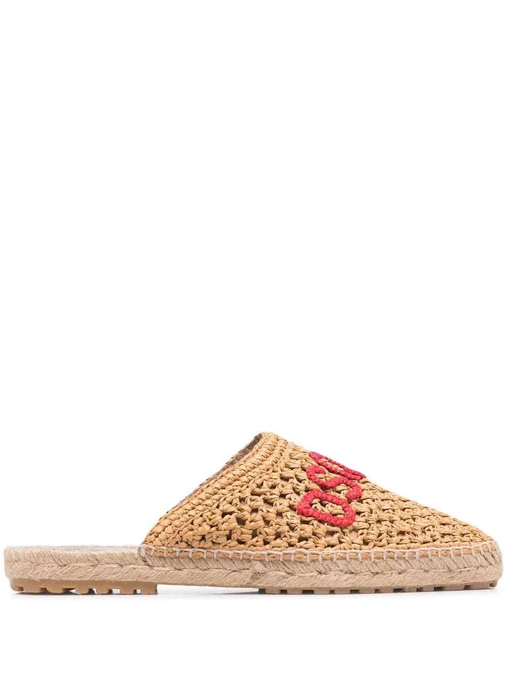 

Dsquared2 logo-embroidered raffia espadrilles - BEIGe